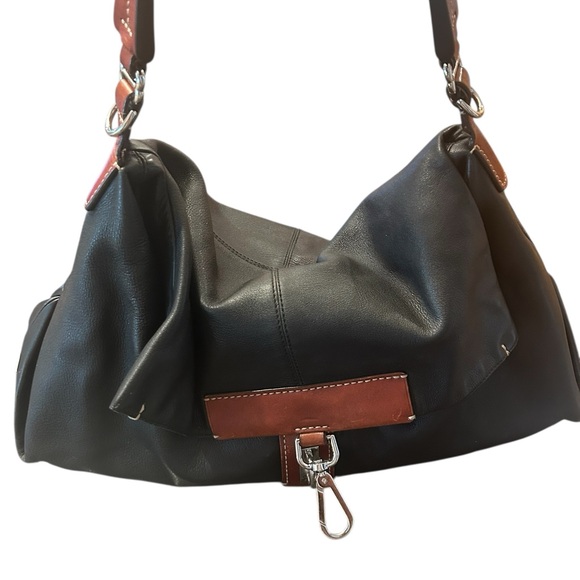 Tumi Leather Black and Brown Women's Hobo Bag - Picture 10 of 14